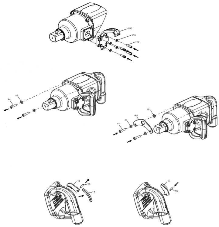 Page B Diagram and Parts List for CP6135-D80  Chicago Pneumatic Wrench